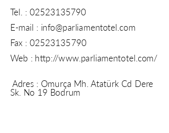 Parliament Otel iletiim bilgileri